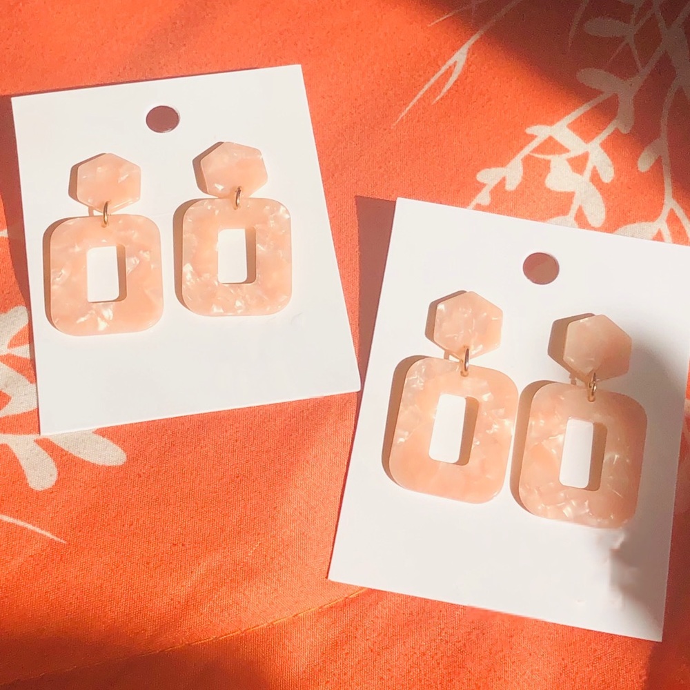 Baby Pink Acrylic Earrings